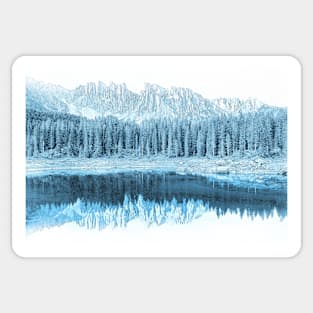 Pine Trees over the Lake Sticker